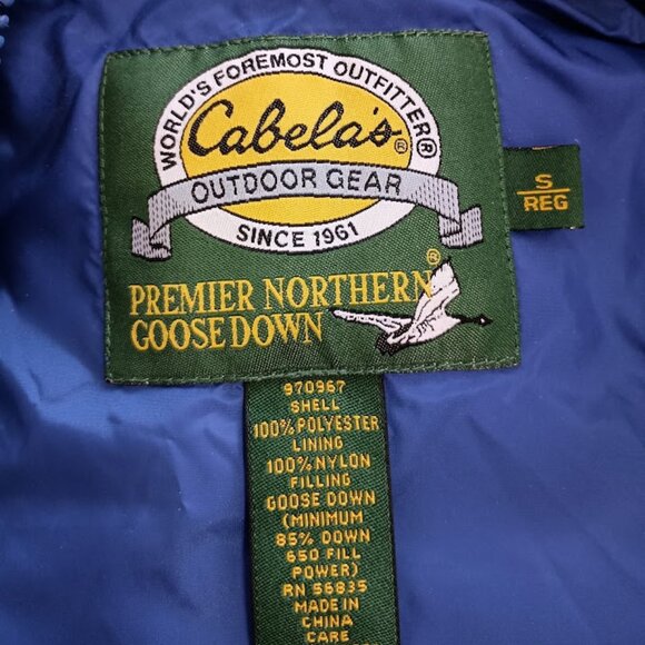 Cabela's Premier Northern Goose Down Blue Puffer Vest Women's Small 650 - Picture 5 of 11